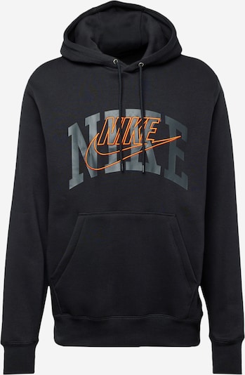 Megztinis be užsegimo 'CLUB' iš Nike Sportswear, spalva – pilka / oranžinė / juoda, Prekių apžvalga