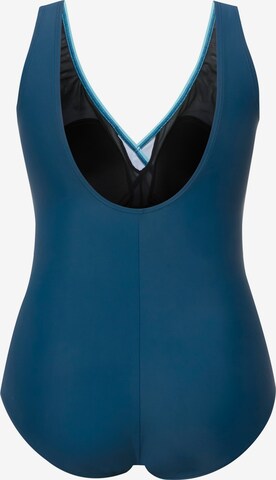 Ulla Popken Triangle Swimsuit in Blue