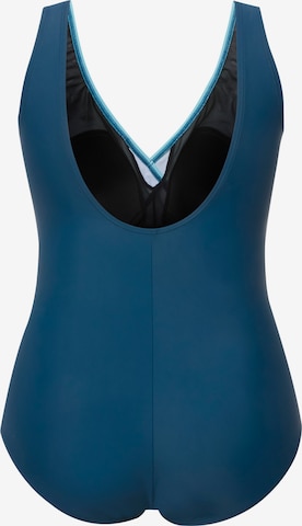 Ulla Popken Triangle Swimsuit in Blue