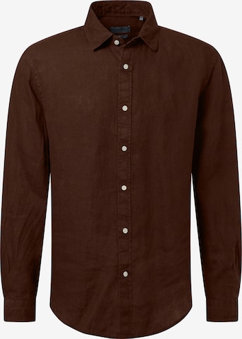 PIERRE CARDIN Regular fit Button Up Shirt in Brown: front