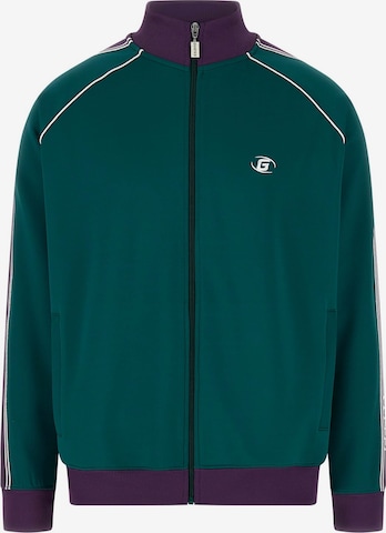 GUESS Sweatjacke 'Scuba' in Grün: Vorderseite