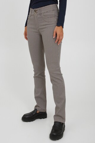 Fransa Slim fit Pants 'FRCATERN' in Brown: front
