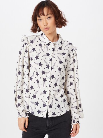 Wallis Curve Blouse in Wit: voorkant