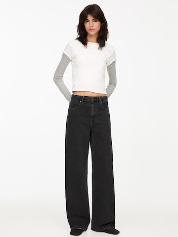 Pull&Bear Wide leg Jeans in Zwart