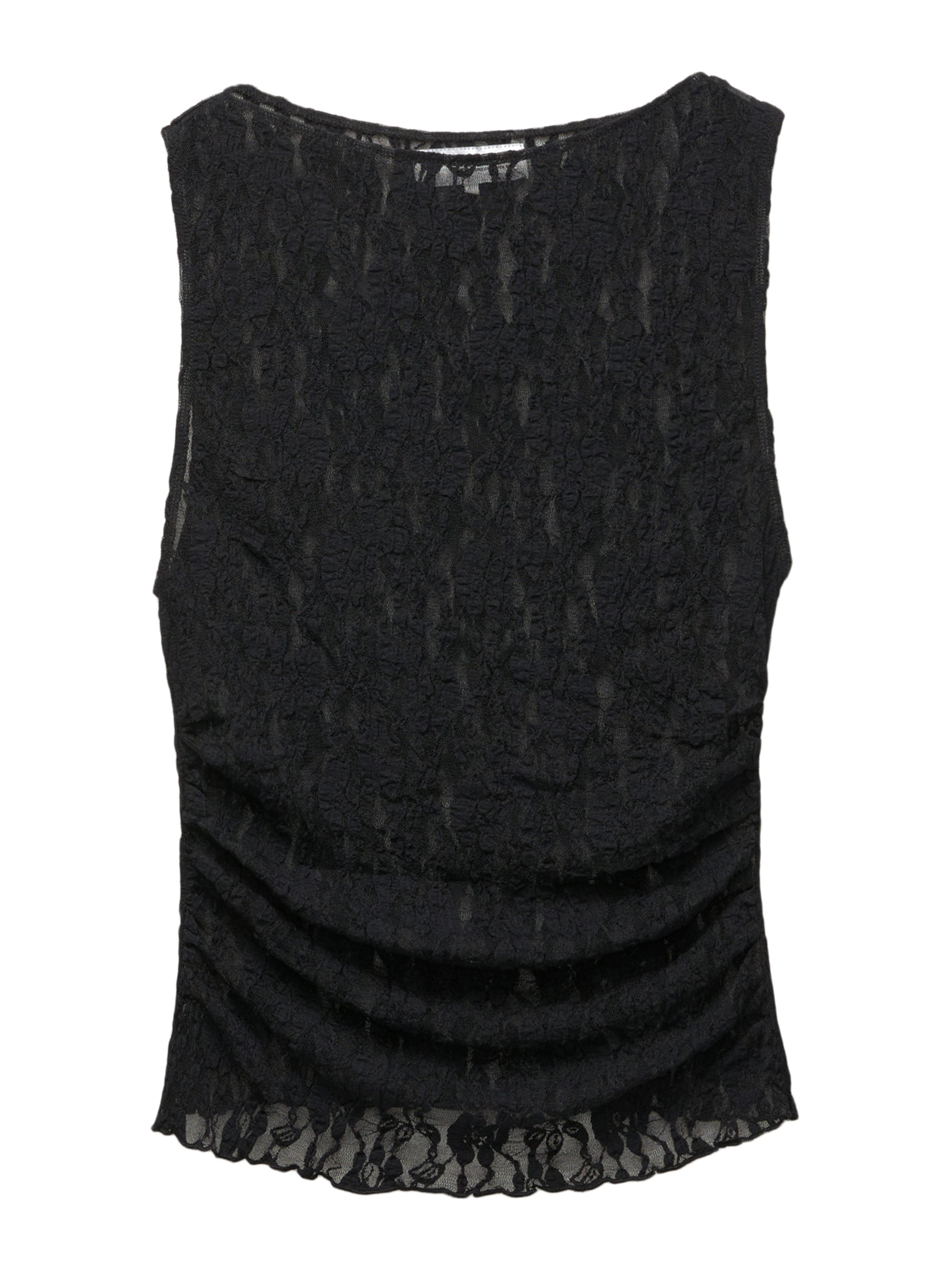 Pull&Bear Top – černá: přední strana
