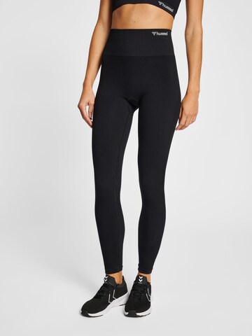 Hummel Skinny Workout Pants 'Rest' in Black: front