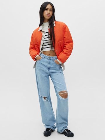 Pull&Bear Prehodna jakna | oranžna barva