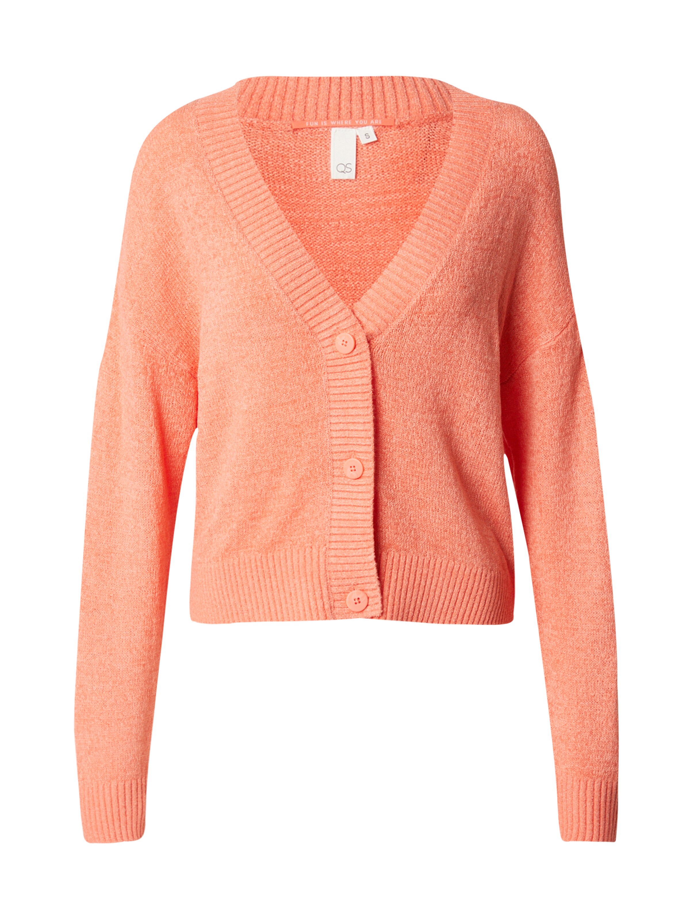 QS Strickjacke in Orange: Vorderseite