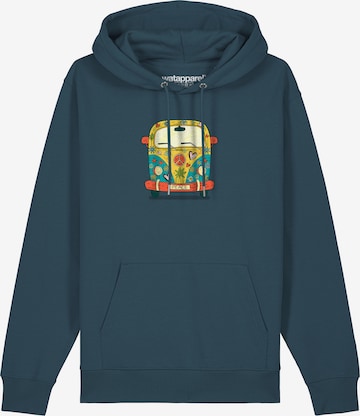Watapparel Sweatshirt ' Hippies Bus ' in Blue: front