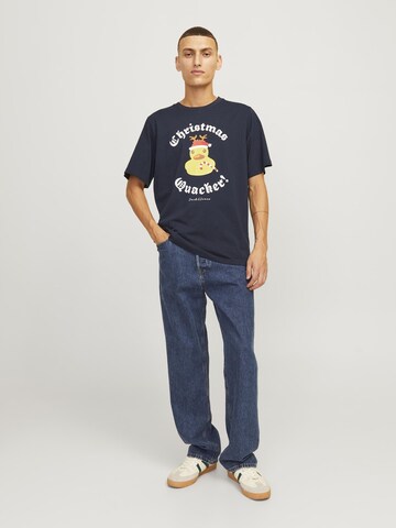 Maglietta 'JJXmas Funny' di JACK & JONES in blu