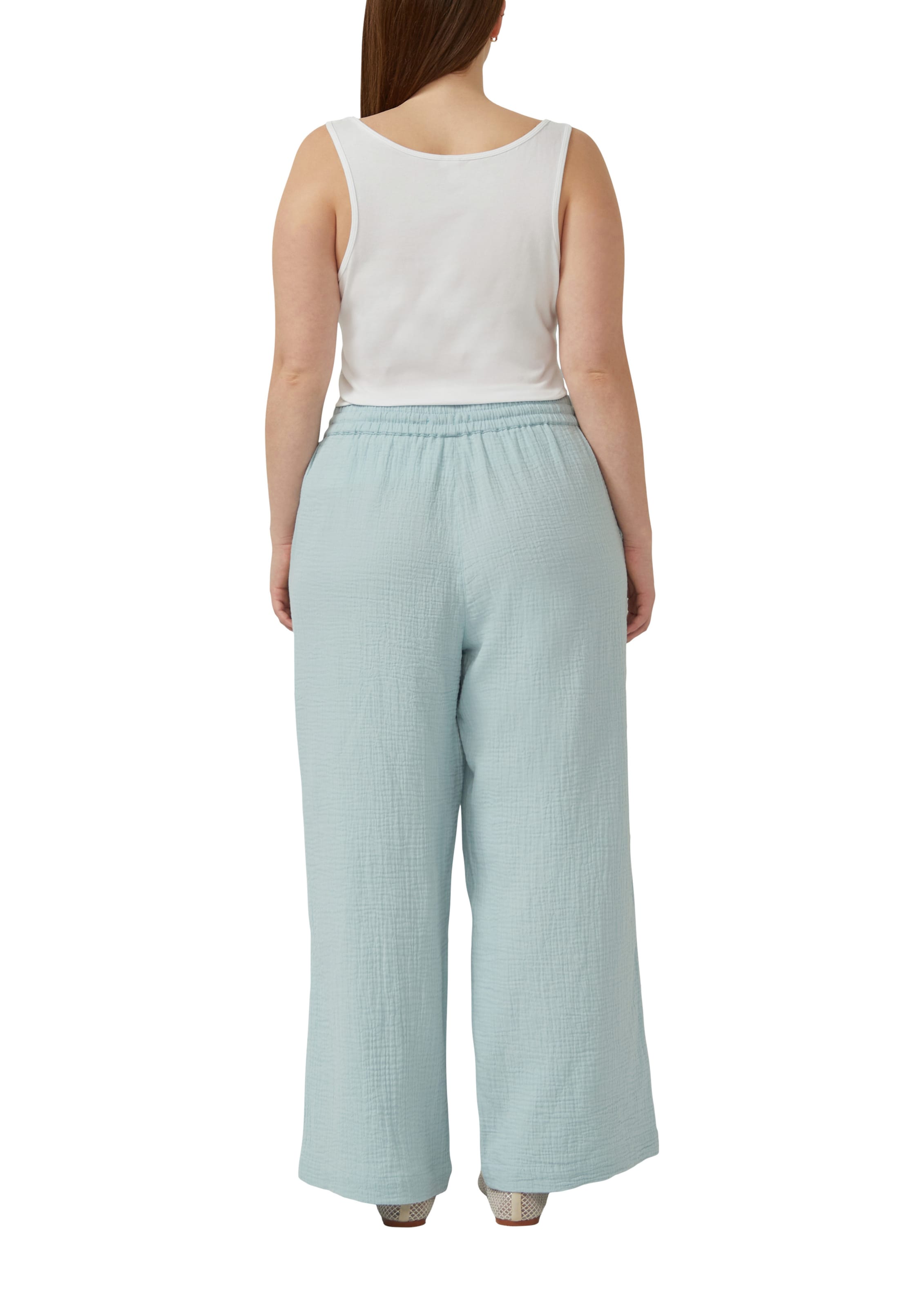 QS Wide leg Broek in Blauw