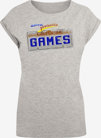 F4NT4STIC Shirt 'Retro Gaming California Games Plate' in Grey: front