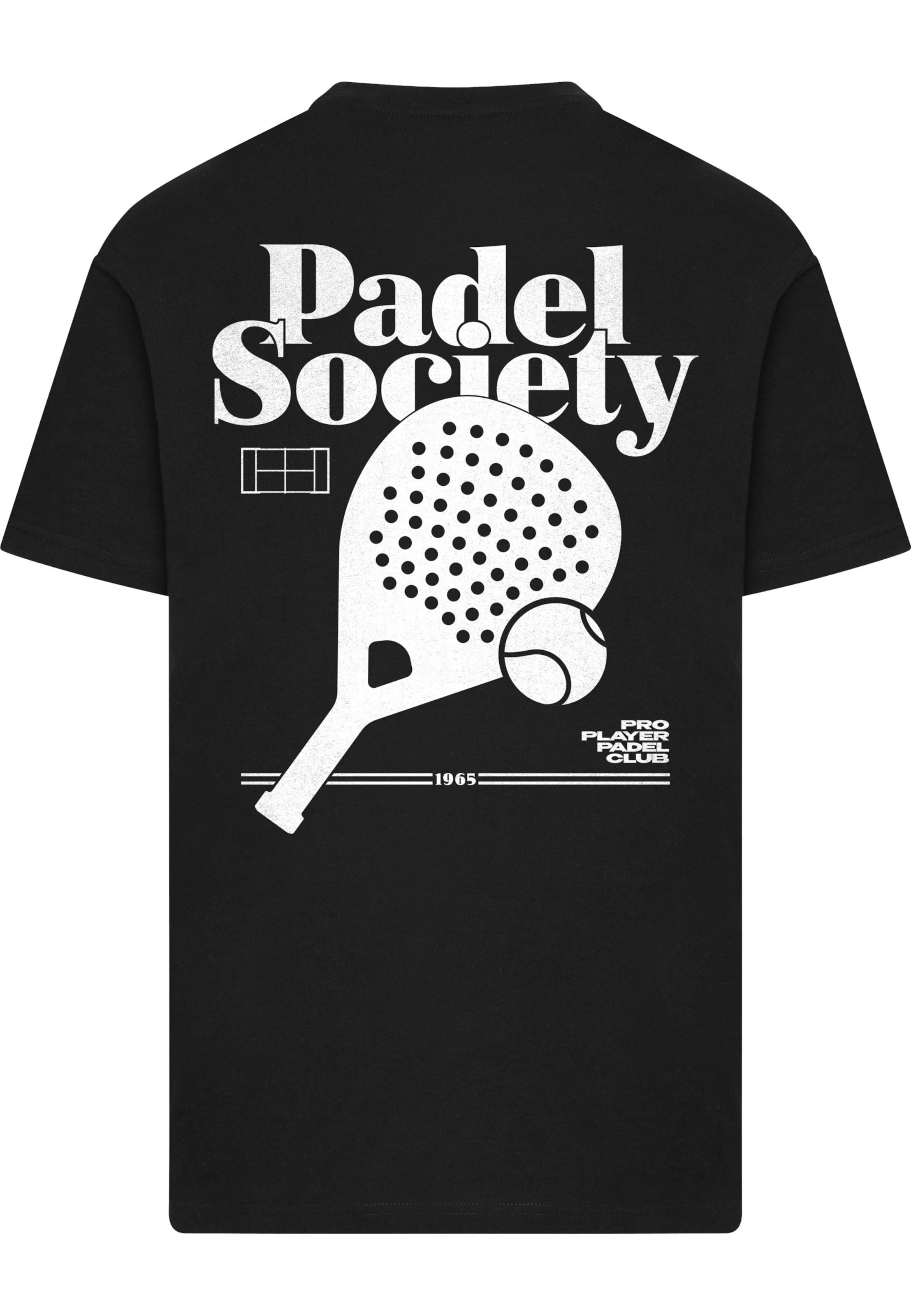 Mister Tee Shirt 'Padel Society Pro Player Padel Club' in Zwart