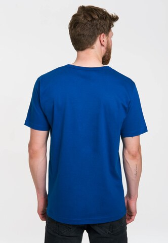 LOGOSHIRT Shirt 'Superman' in Blauw