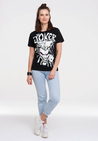 LOGOSHIRT Shirt 'DC Comics - Joker' in Zwart