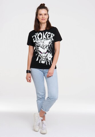 LOGOSHIRT Shirt 'DC Comics - Joker' in Black