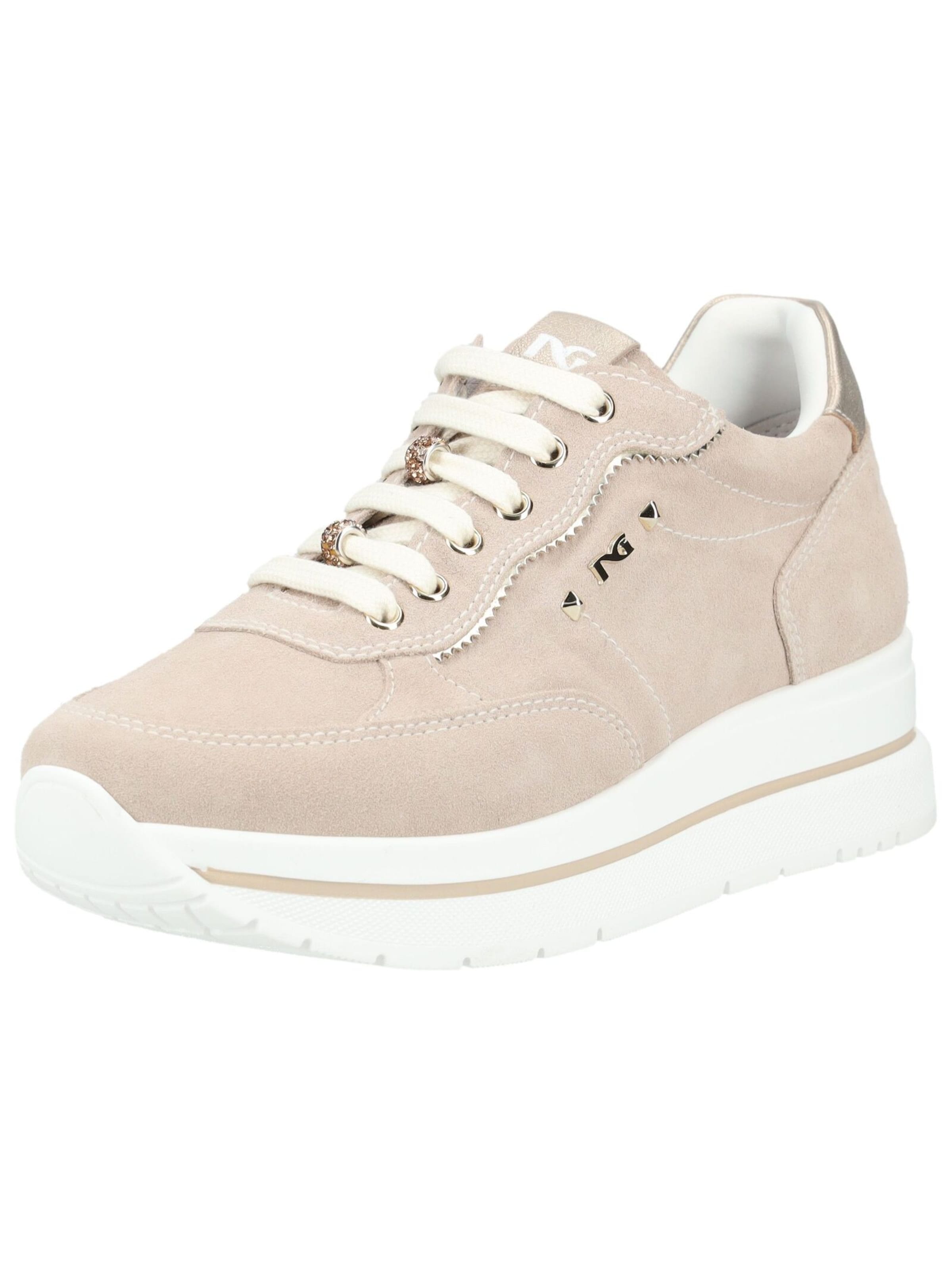 Baskets basses Nero Giardini en beige : devant