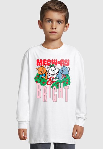 ABSOLUTE CULT Shirt 'Aristocats Kittens - Meow-ry And Bright' in Wit: voorkant