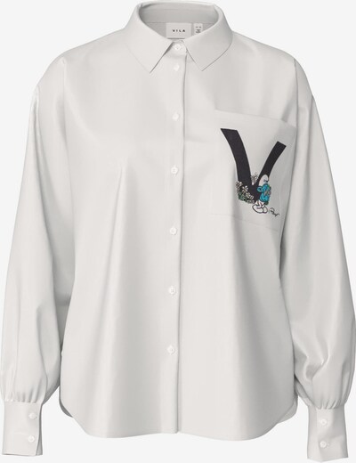 VILA Bluse 'Smurfy' in blaumeliert / schwarz / weiß, Produktansicht