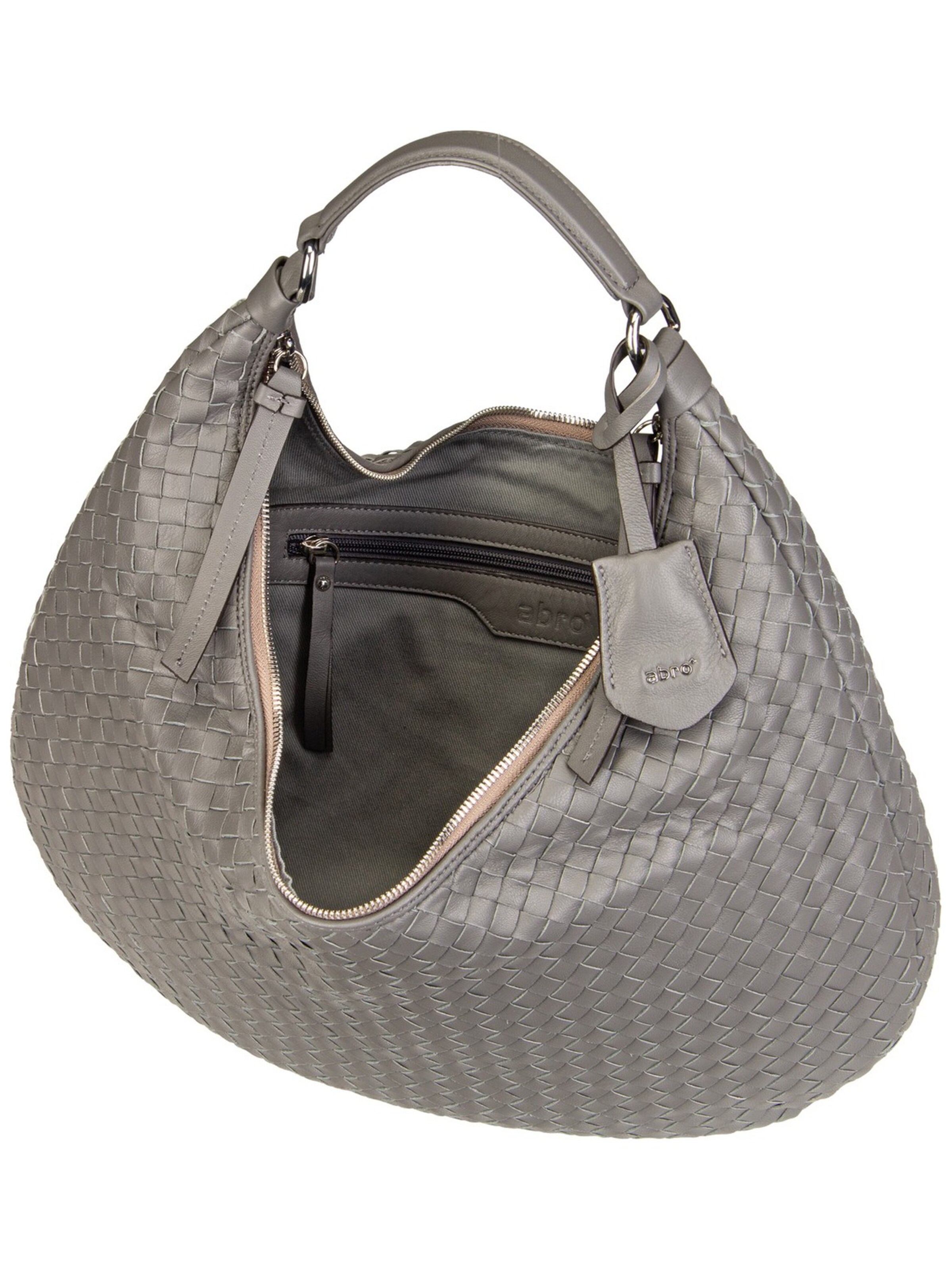 ABRO Handbag ' Nana Piuma Weaving ' in Grey