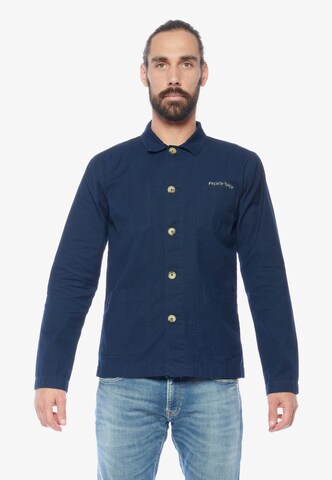 Le Temps Des Cerises Regular fit Button Up Shirt 'VADEL' in Blue: front