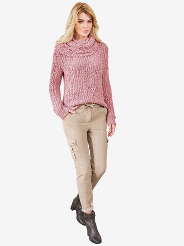 Coupe slim Pantalon cargo Linea Tesini by heine en beige