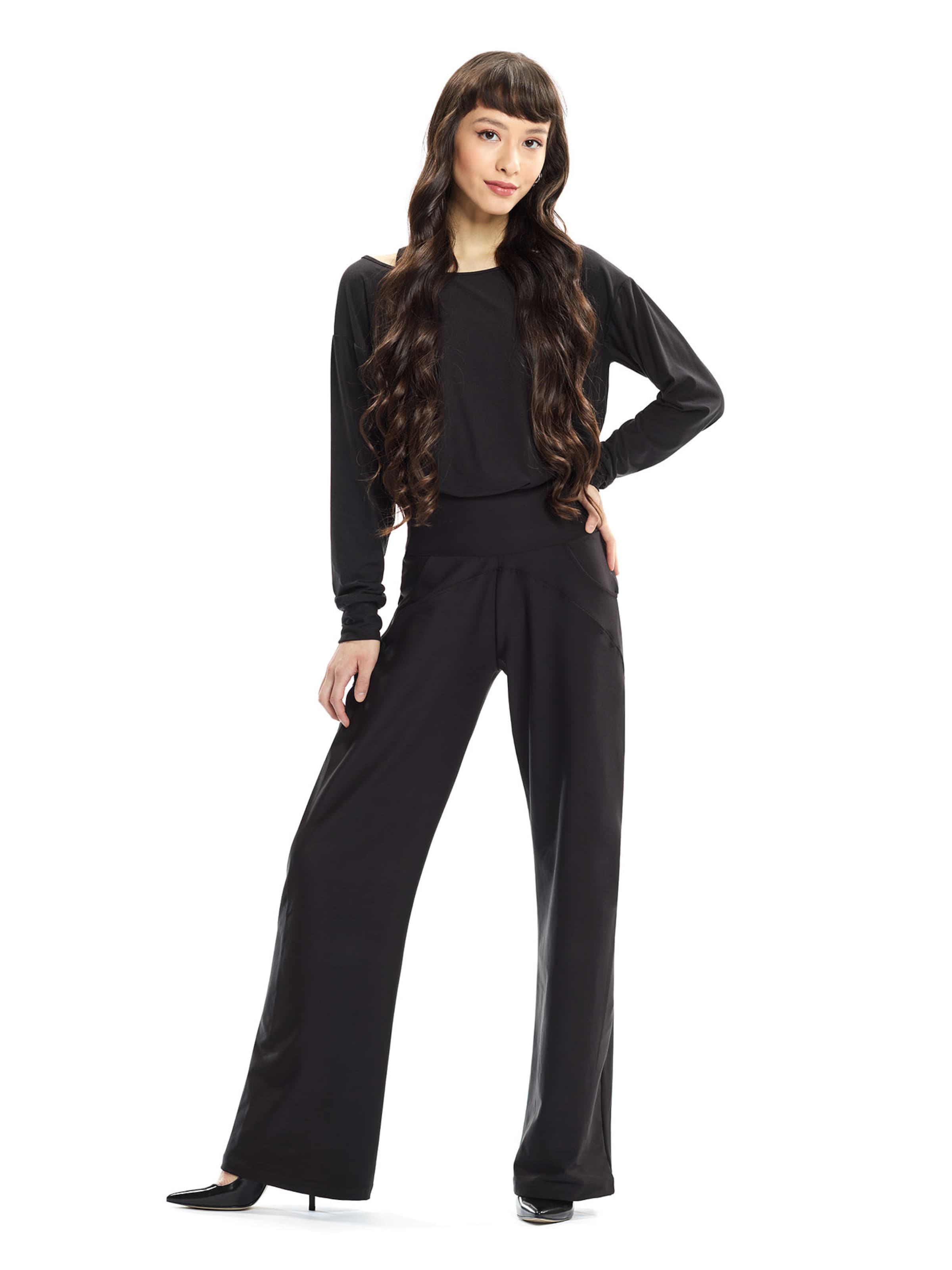 Winshape Overal ' JS101LSC ' - Čierna: predná strana