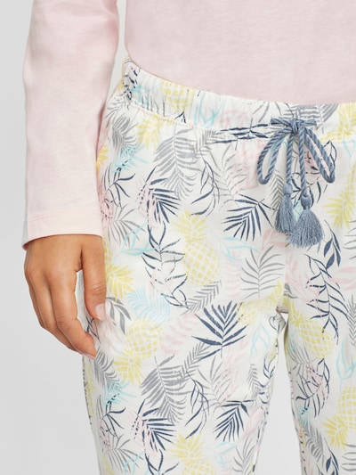 VIVANCE Pyjama en aqua / jaune pastel / bleu violet / rose / blanc, Vue avec produit