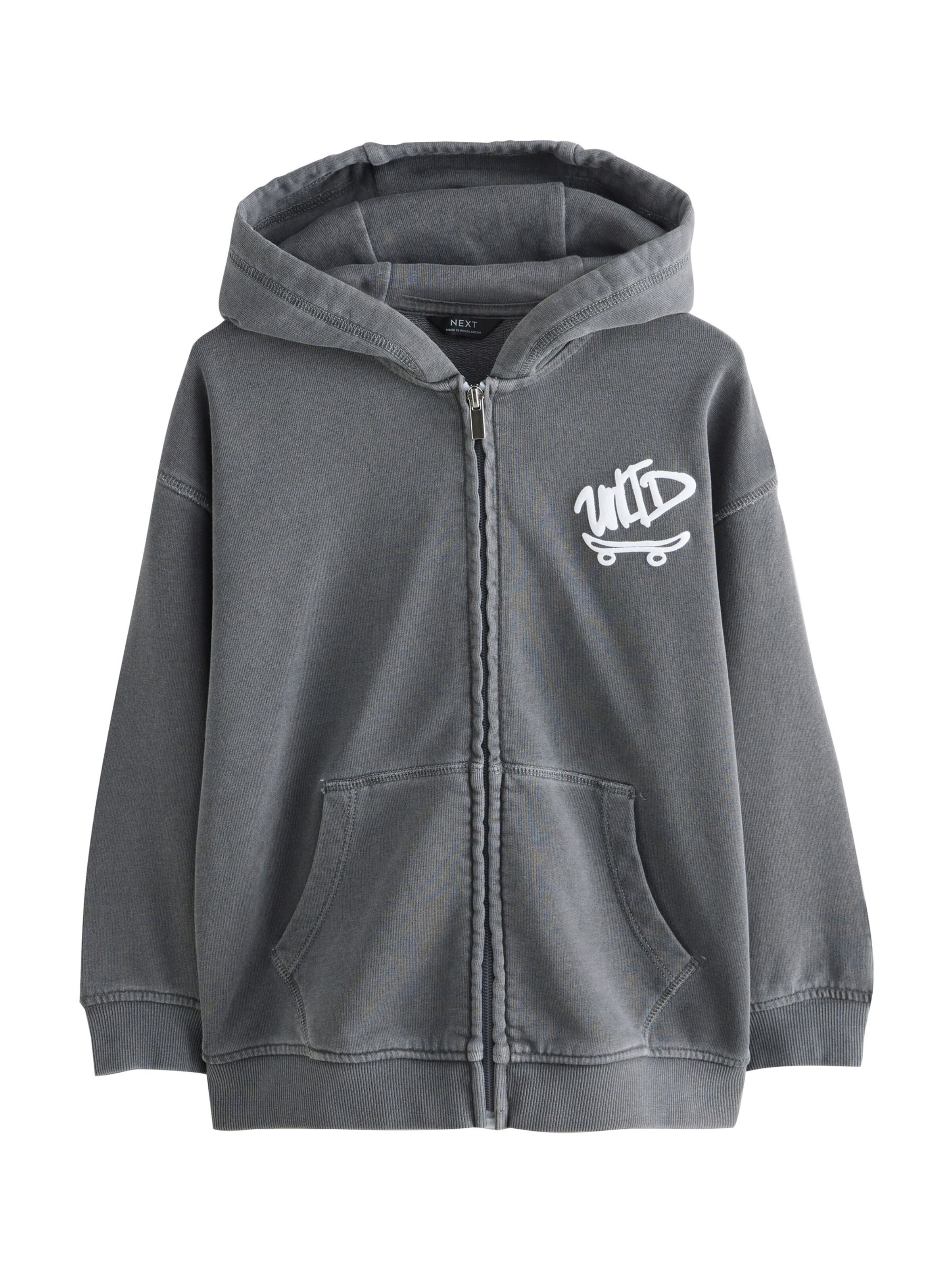 Next - Sudadera con cremallera en gris: frente