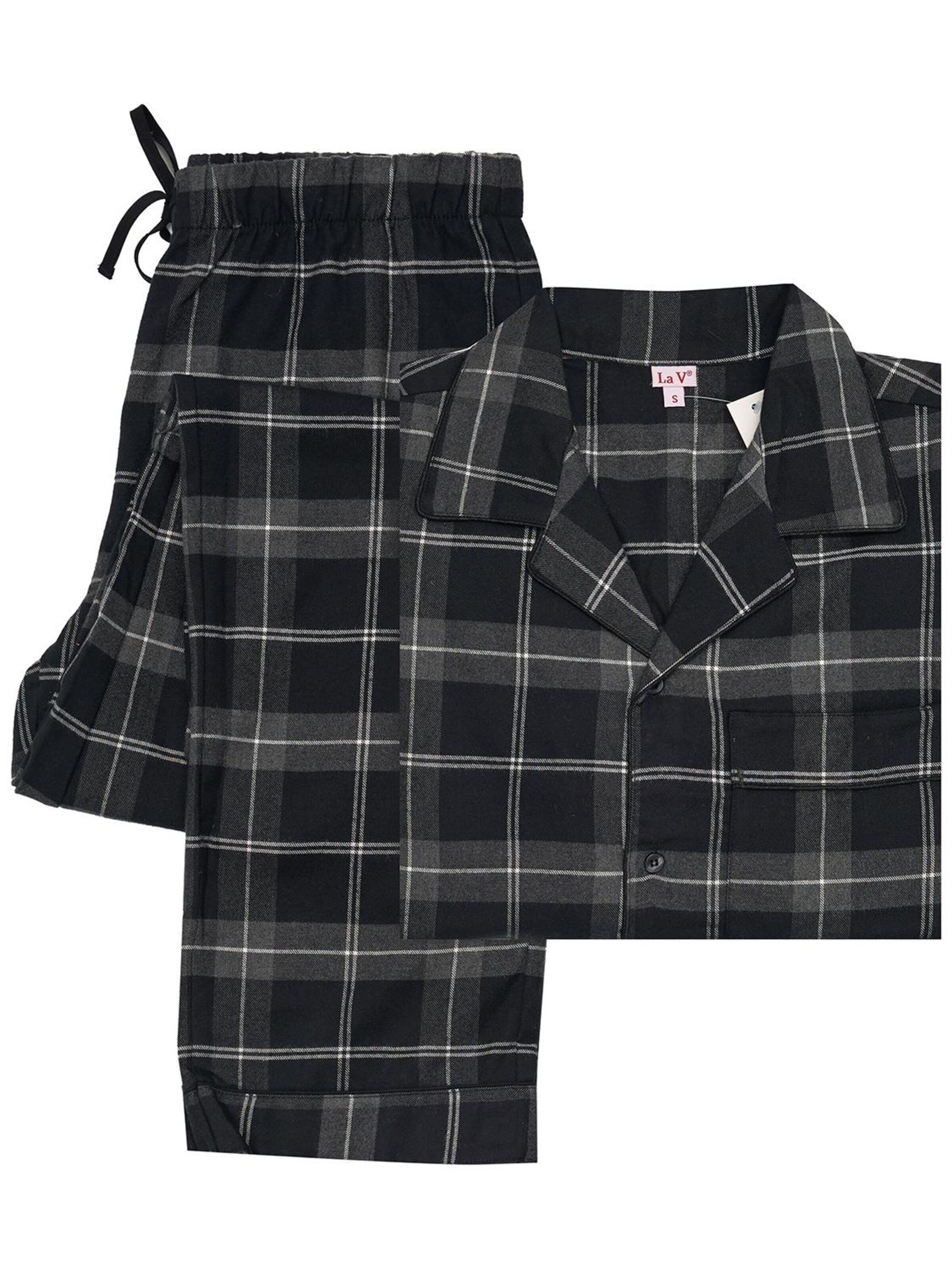 La V Pajamas long in Grey: front