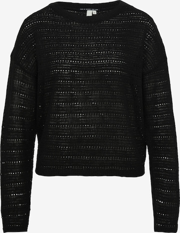 Pull-over QS en noir : devant