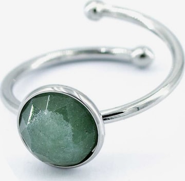 Sergio Engel Ring 'Beach Ring 01 Edelstahlring mit Naturstein-Cabouchon' in Grün: Vorderseite