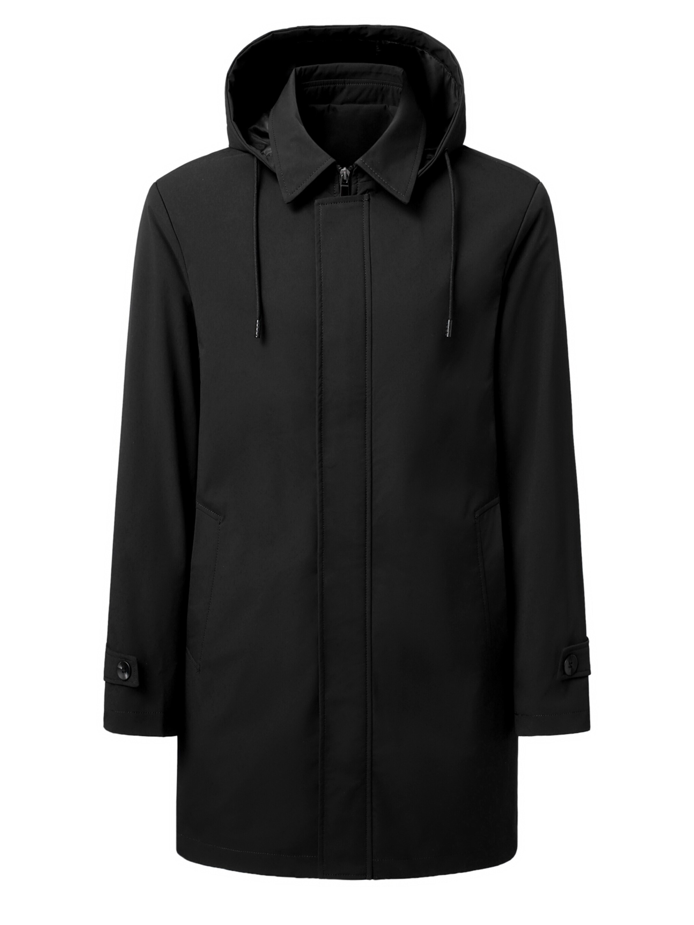 ALLTHEMEN Between-Seasons Coat 'Hülle' in Black