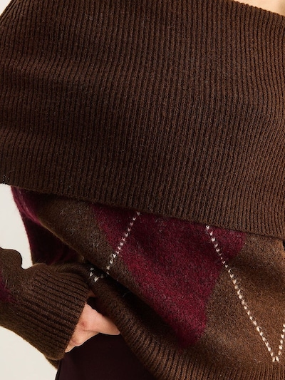 Bianco Lucci Pullover em XS-XL em castanho escuro / vermelho rubi / branco, Vista do artigo