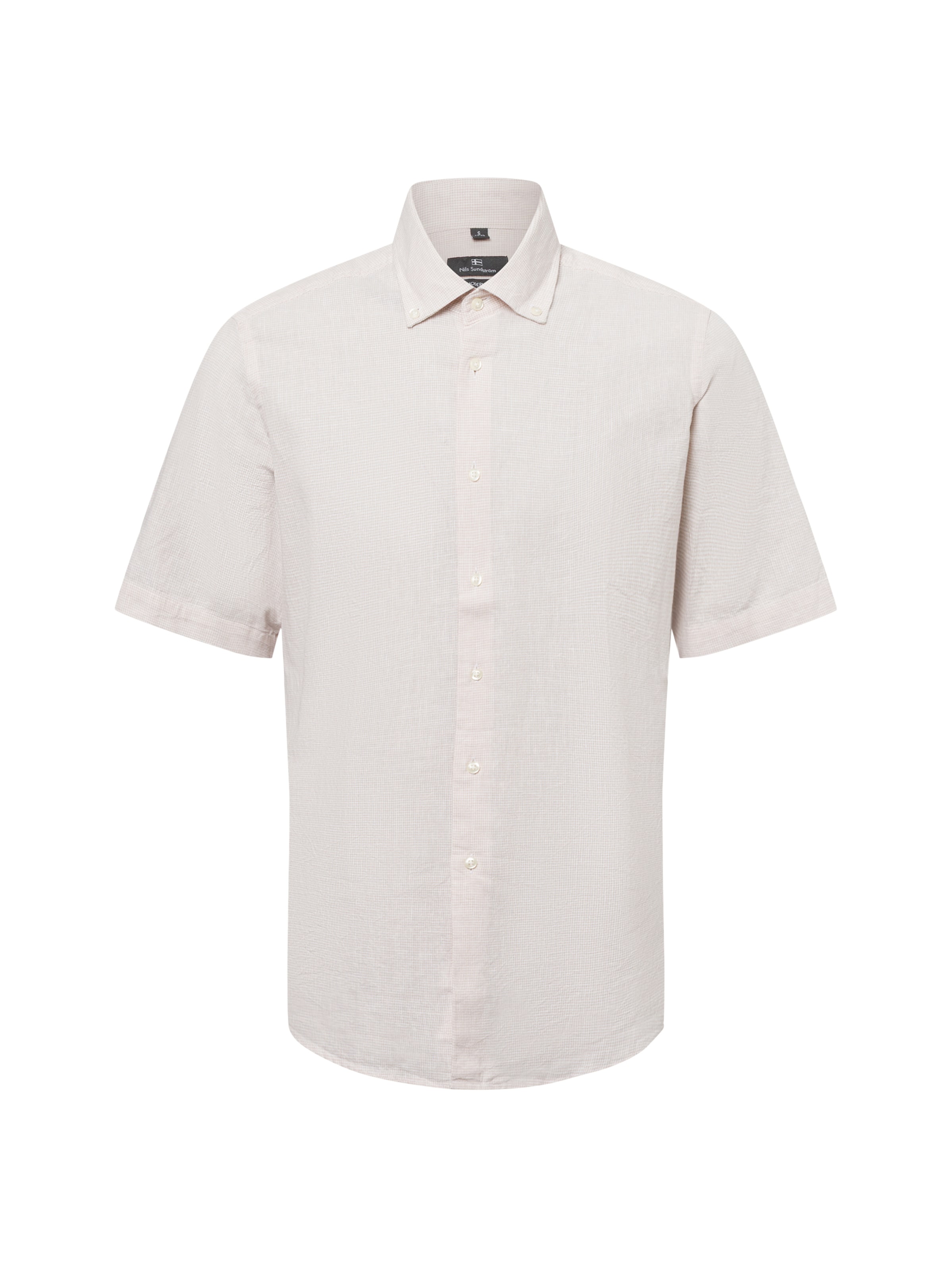 Nils Sundström Regular Fit Hemd in Beige: Vorderseite