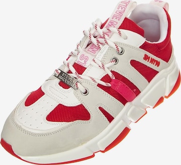 STEVE MADDEN Buty sportowe sznurowane 'W' Gamegirl White / Red Shoes' w kolorze biały: przód