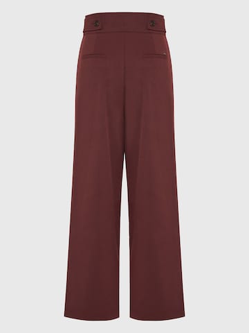 Funky Buddha Normální Kalhoty se sklady v pase – červená