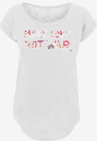 T-shirt 'WOODSTOCK Make Love Not War' F4NT4STIC en blanc : devant