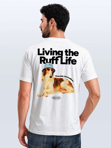Neverless Shirt 'Ruff Life Borzoi' in White