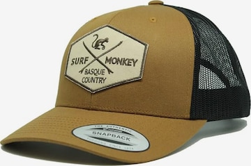 Surf Monkey Athletic Cap in Brown: front