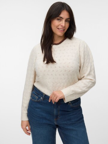 Vero Moda Curve Neulepaita 'VMCDOFFY' värissä beige: etupuoli