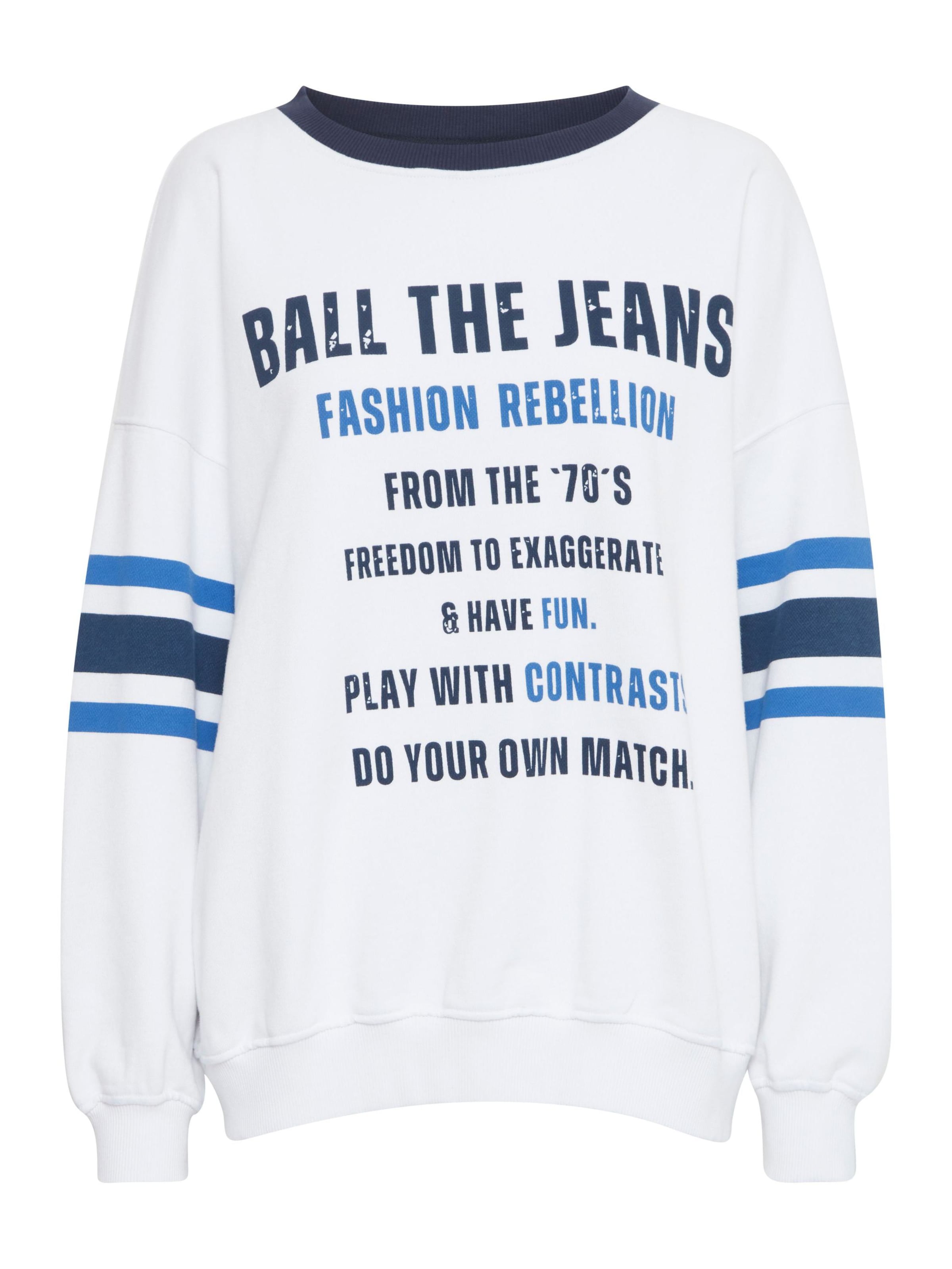 Sweat-shirt 'Rebellion' Ball en blanc : devant