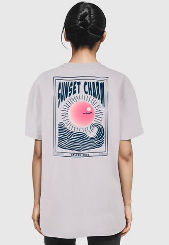 Merchcode Oversized Shirt 'Sunset Charm' in Purple: front