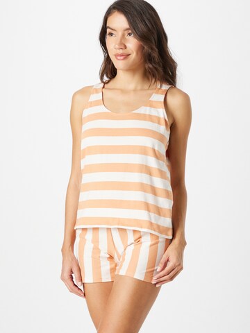 SCHIESSER Pyjama 'Just Stripes' in Oranje: voorkant