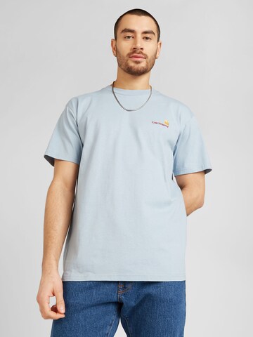 Carhartt WIP - Camisa 'American Script' em azul: frente