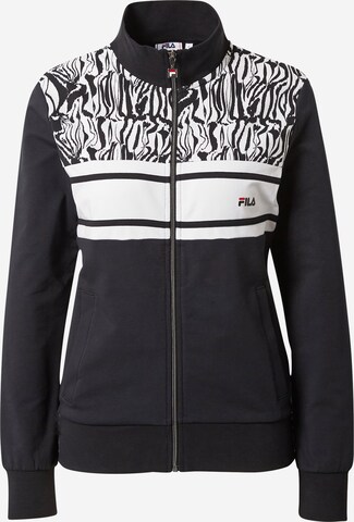 FILA Zip-Up Hoodie 'BRILON' in Black: front