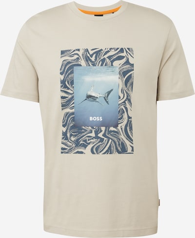 BOSS T-shirt 'Tucan' i beige / marinblå / ljusblå / vit, Produktvy