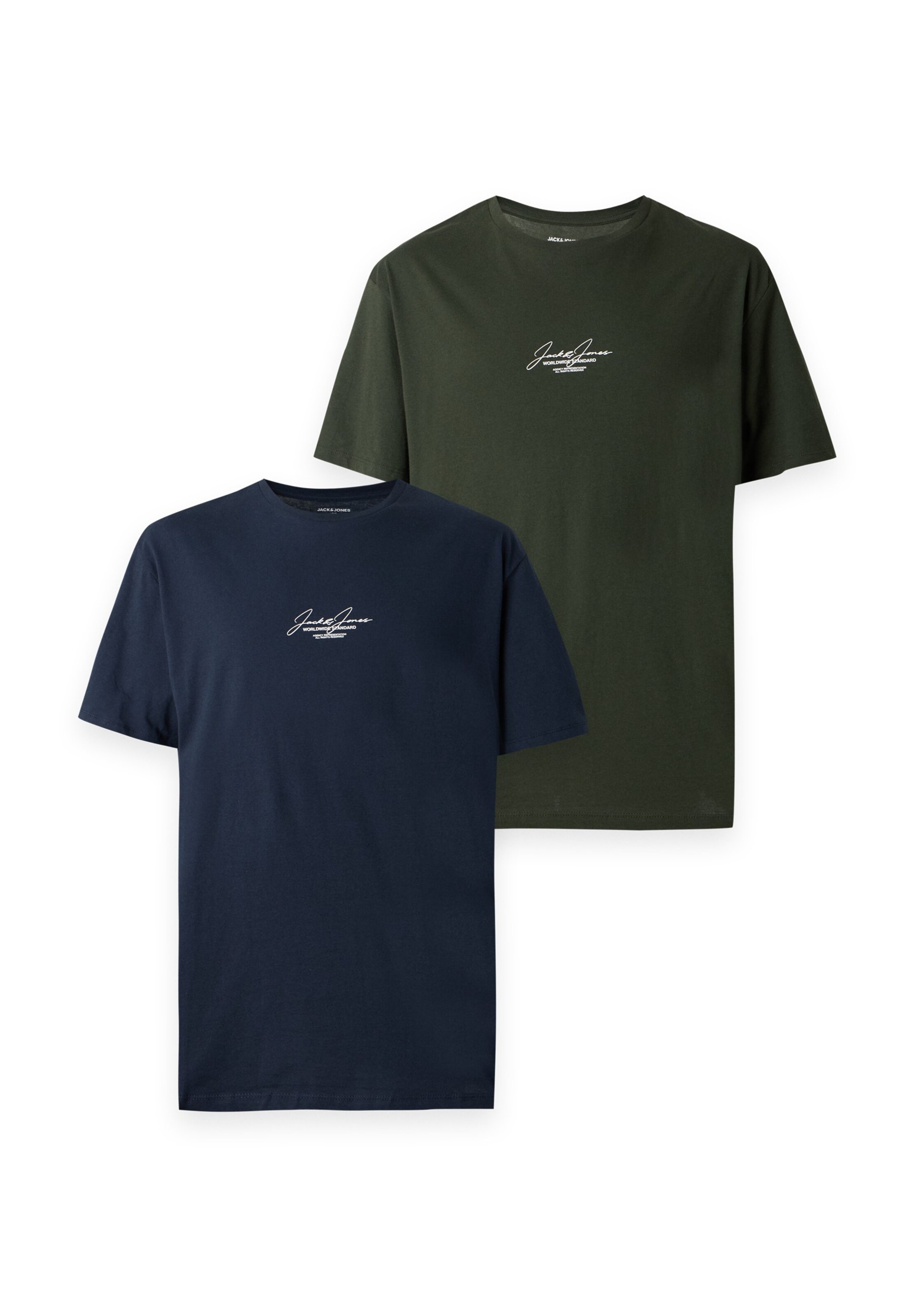 Jack & Jones Plus Shirt 'JJCOVER SCRIPT' in Blue: front