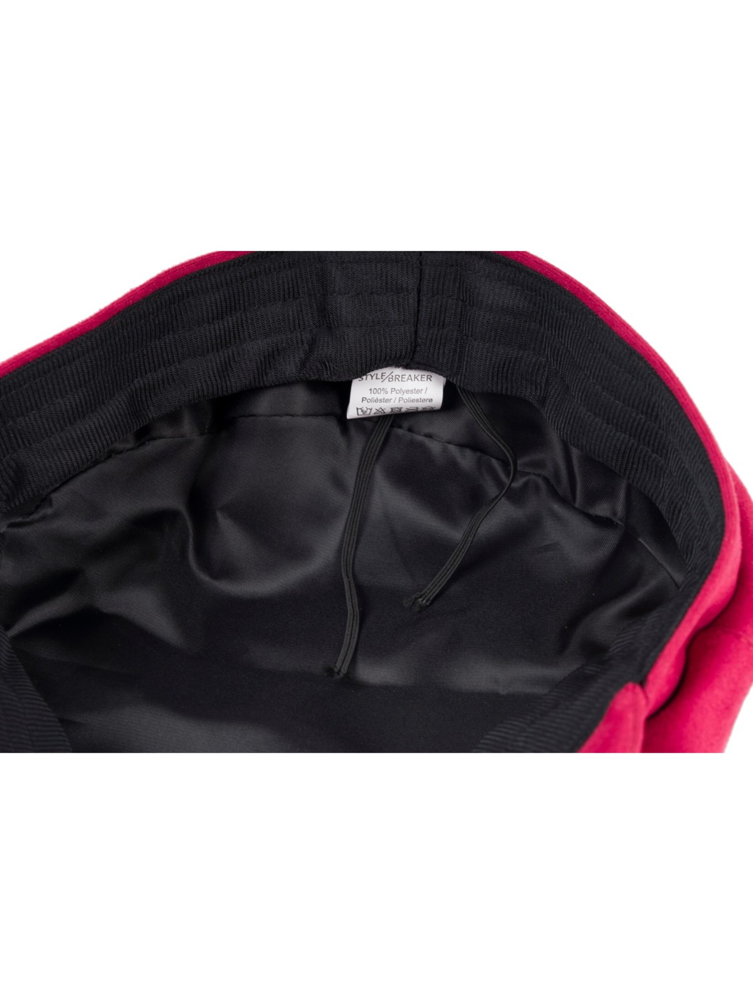 styleBREAKER Beanie 'Ballonmütze Einfarbig Veloursleder Optik' in Red