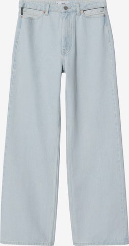 MANGO Wide leg Jeans in Blauw: voorkant